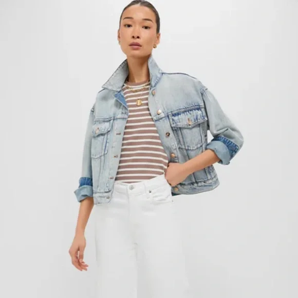 NWT Tuckernuck Denim Archie Jacket in Acid Wash, Size S - Picture 2 of 16